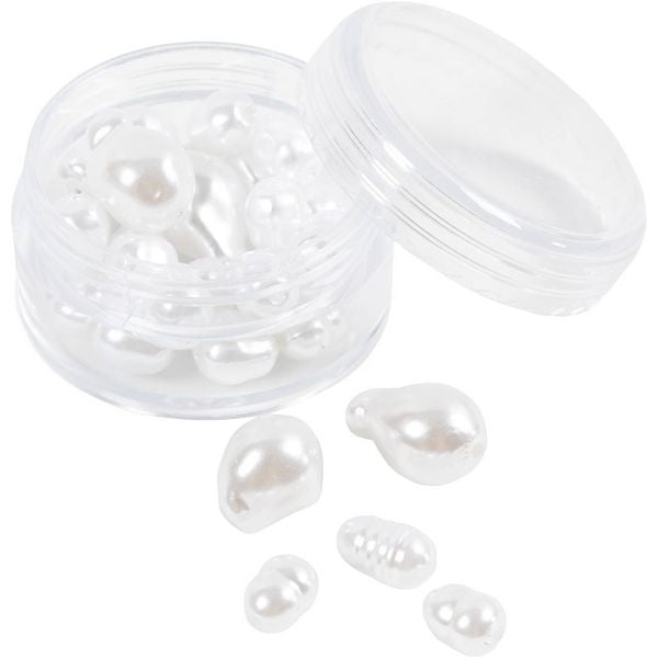 Produktbild: Creativ Company Wachsperlen, Oval, D 6-14 mm, Lochgr&ouml;&szlig;e 1,3-1,5 mm, 30 Stk