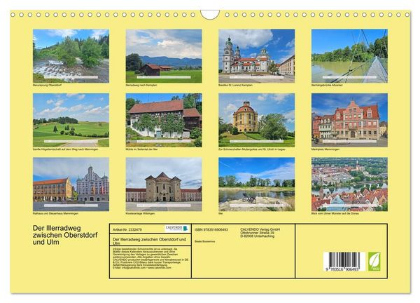 Produktbild: Der Illerradweg zwischen Oberstdorf und Ulm (Wandkalender 2027 DIN A3 quer), CALVENDO Monatskalender