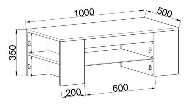 Produktbild: Holz Sofatisch Couchtisch Schublade Glas Tunas