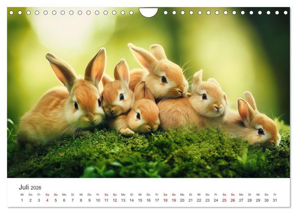 Produktbild: Fantastisch, flauschig, frech! - Ein Kaninchenkalender (Wandkalender 2026 DIN A4 quer), CALVENDO Monatskalender