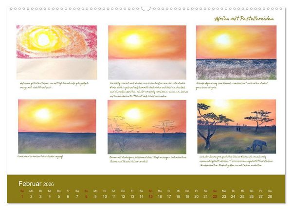 Produktbild: Voller Freude mit Malen durch das Jahr! 12 ausf&uuml;hrliche Schritt-f&uuml;r-Schritt-Anleitungen (hochwertiger Premium Wandkalender 2026 DIN A2 quer), Kunstdruck in Hochglanz