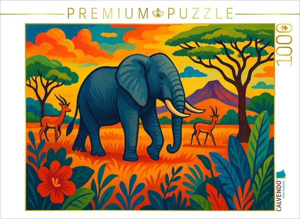CALVENDO Puzzle Im Schatten des Kilimandscharo | 1000 Teile Lege-Größe 64x48cm Foto-Puzzle für glückliche Stunden