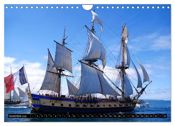 Produktbild: L'Hermione &agrave; Saint-Malo (Calendrier mural 2026 DIN A4 vertical), CALVENDO calendrier mensuel