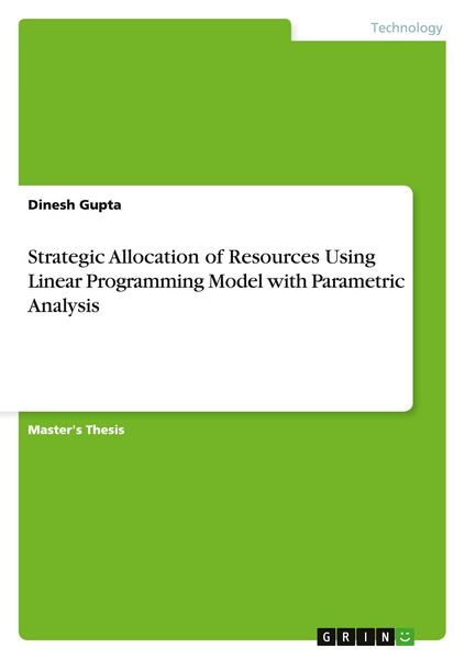 Produktbild: Strategic Allocation of Resources Using Linear Programming Model with Parametric Analysis