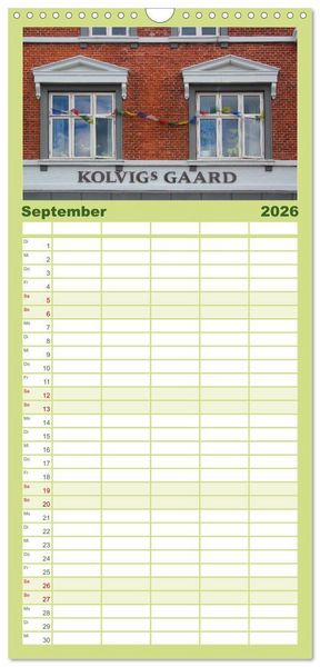 Produktbild: Familienplaner 2026 - Ribe, D&auml;nemarks alte Stadt mit Mittelaltercharme und Wikinger-Vergangenheit mit 5 Spalten (Wandkalender, 21 x 45 cm) CALVENDO