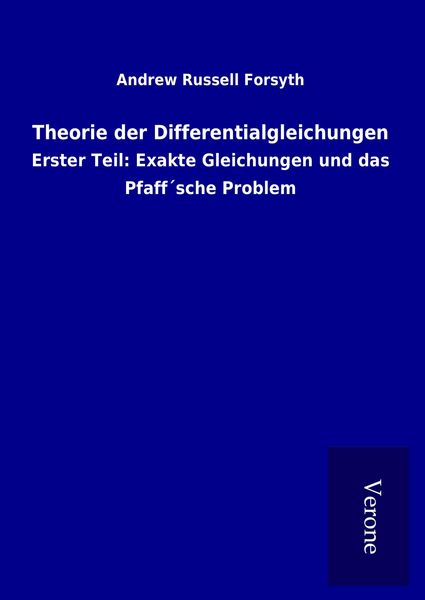 Produktbild: Theorie der Differentialgleichungen