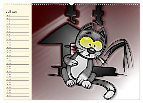 Produktbild: Alles f&uuml;r die Katz! Lustiger Katzen-Planer (hochwertiger Premium Wandkalender 2026 DIN A2 quer), Kunstdruck in Hochglanz