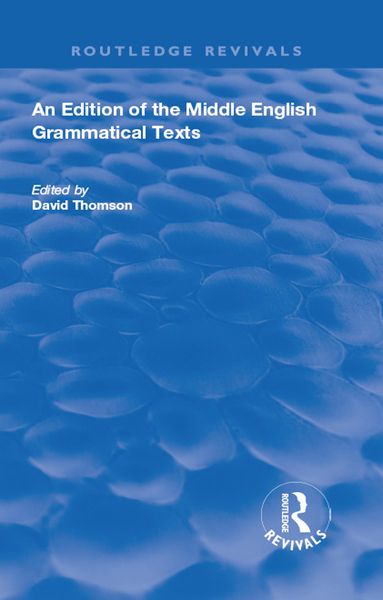 Produktbild: An Edition of the Middle English Grammatical Texts