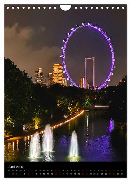 Produktbild: Singapur - Faszinierende Lichterwelt Marina Bay (Wandkalender 2026 DIN A4 hoch), CALVENDO Monatskalender