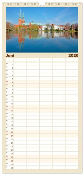 Produktbild: Familienplaner 2026 - Welterbe - St&auml;tten in Deutschland mit 5 Spalten (Wandkalender, 21 x 45 cm) CALVENDO