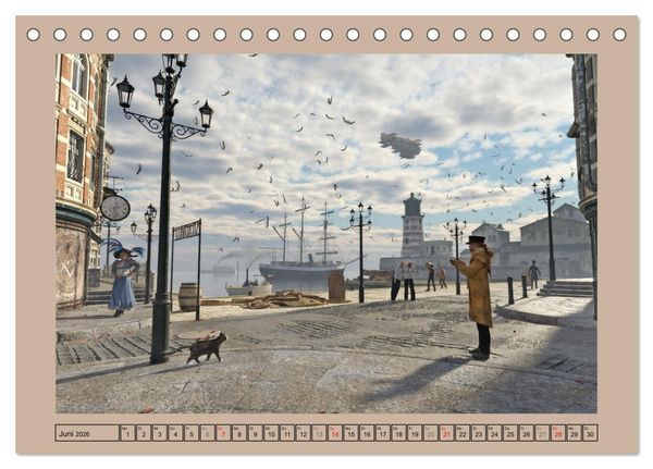 Produktbild: Steampunk Ferien (Tischkalender 2026 DIN A5 quer), CALVENDO Monatskalender