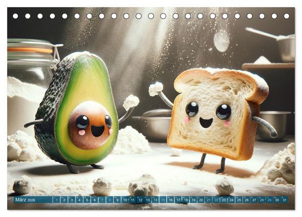Produktbild: Avocado & Toast - K&uuml;chensp&auml;&szlig;e das ganze Jahr (Tischkalender 2026 DIN A5 quer), CALVENDO Monatskalender