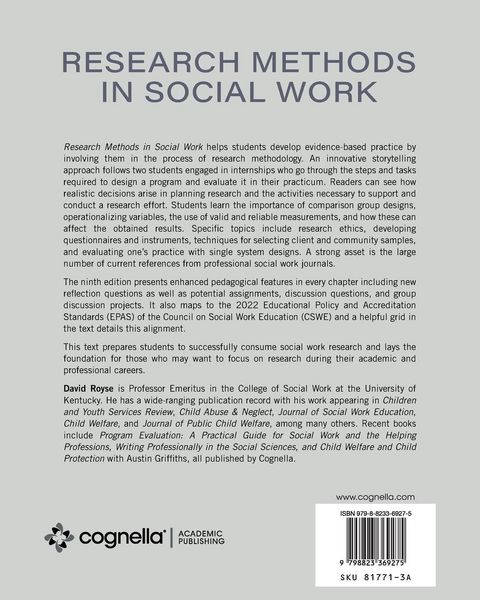 Produktbild: Research Methods in Social Work