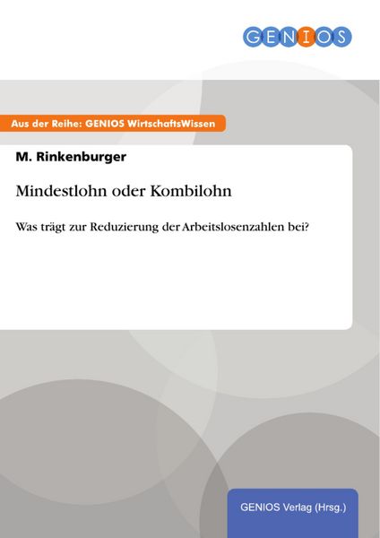 Produktbild: Mindestlohn oder Kombilohn