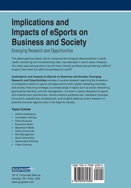 Produktbild: Implications and Impacts of eSports on Business and Society