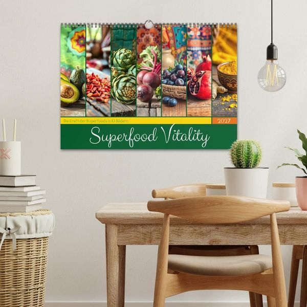 Produktbild: Superfood Vitality - Die Kraft der Superfoods in KI-Bildern (Wandkalender 2027 DIN A3 quer), CALVENDO Monatskalender