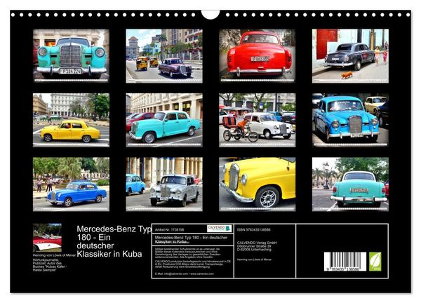 Produktbild: Mercedes-Benz Typ 180 - Ein deutscher Klassiker in Kuba (Wandkalender 2025 DIN A3 quer), CALVENDO Monatskalender