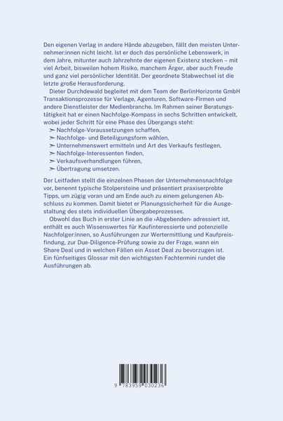 Produktbild: Unternehmensnachfolge in Verlagen
