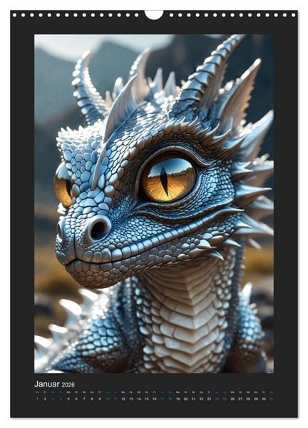Produktbild: Verzauberte Drachen: Ein Jahr voll kleiner Wunder! (Wandkalender 2026 DIN A3 hoch), CALVENDO Monatskalender