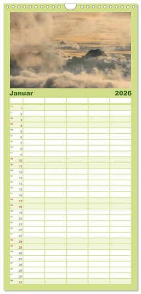 Produktbild: Familienplaner 2026 - Das Oberstdorfer Allg&auml;u mit 5 Spalten (Wandkalender, 21 x 45 cm) CALVENDO