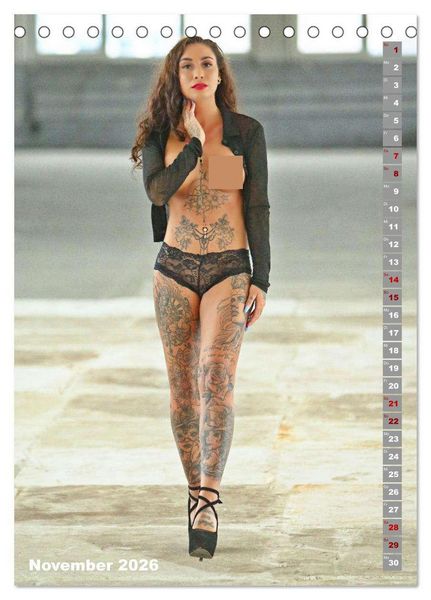 Produktbild: Beauty Tattoo Girls (Tischkalender 2026 DIN A5 hoch), CALVENDO Monatskalender