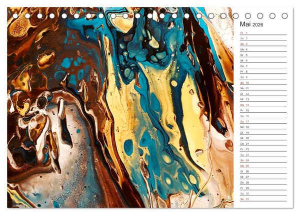 Produktbild: Abstract World - abstrakte Kunst in Acrylflie&szlig;technik (Tischkalender 2026 DIN A5 quer), CALVENDO Monatskalender