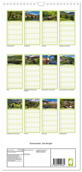 Produktbild: Familienplaner 2026 - Schwarzwald - Das Murgtal mit 5 Spalten (Wandkalender, 21 x 45 cm) CALVENDO