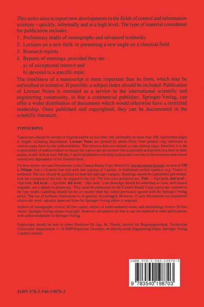 Produktbild: The Modeling of Uncertainty in Control Systems