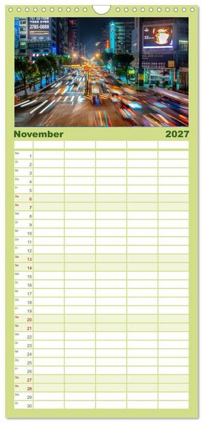 Produktbild: Familienplaner 2027 - Taipeh, Hauptstadt von Taiwan mit 5 Spalten (Wandkalender, 21 x 45 cm) CALVENDO