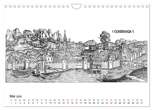 Produktbild: Schedelsche Weltchronik Deutsche St&auml;dte 1493 (Wandkalender 2026 DIN A4 quer), CALVENDO Monatskalender