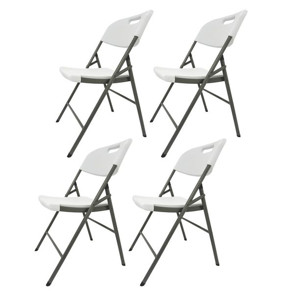 HTI-Living Klappstuhl Fritz weiß HDPE / Stahl 4er Set Klappstuhl Fritz weiß HDPE / Stahl 4er Set