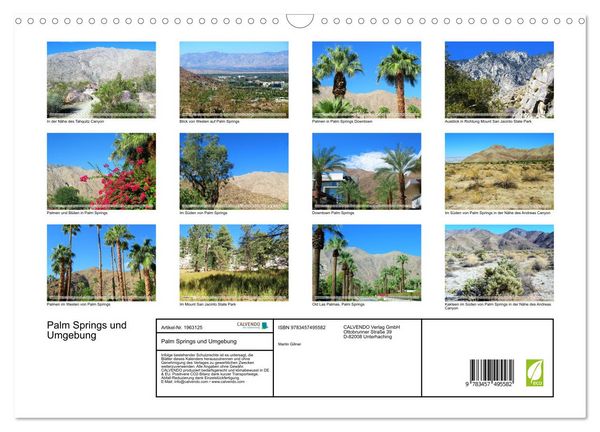 Produktbild: Palm Springs und Umgebung (Wandkalender 2026 DIN A3 quer), CALVENDO Monatskalender