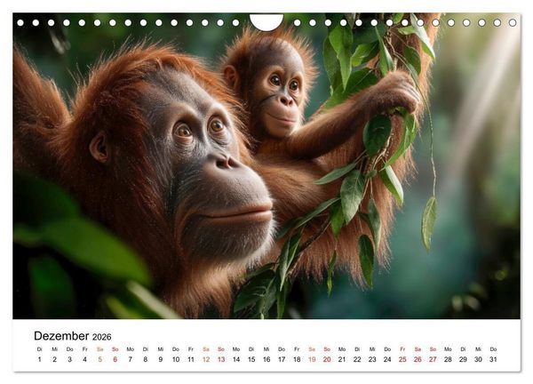 Produktbild: Orang Utans - Leben in den Baumkronen (Wandkalender 2026 DIN A4 quer), CALVENDO Monatskalender