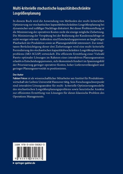 Produktbild: Multi-kriterielle stochastische kapazit&auml;tsbeschr&auml;nkte Losgr&ouml;&szlig;enplanung