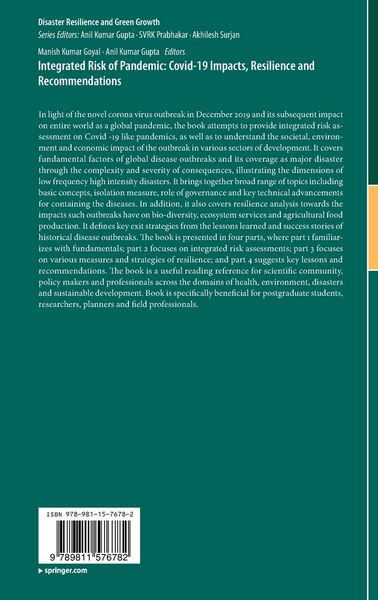 Produktbild: Integrated Risk of Pandemic: Covid-19 Impacts, Resilience and Recommendations