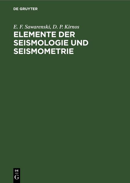 Produktbild: Elemente der Seismologie und Seismometrie
