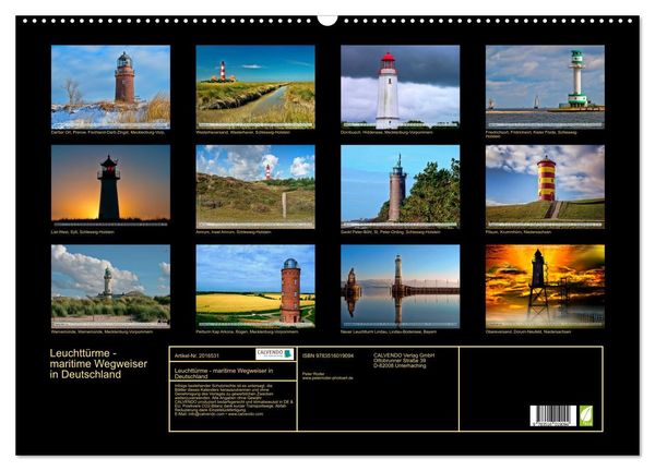 Produktbild: Leuchtt&uuml;rme - maritime Wegweiser in Deutschland (Wandkalender 2026 DIN A2 quer), CALVENDO Monatskalender