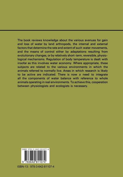 Produktbild: Water Balance in Land Arthropods