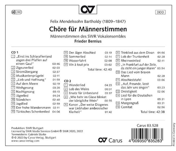Produktbild: Ch&ouml;re f&uuml;r M&auml;nnerstimmen