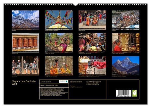 Produktbild: Nepal - das Dach der Welt (hochwertiger Premium Wandkalender 2026 DIN A2 quer), Kunstdruck in Hochglanz