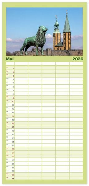 Produktbild: Familienplaner 2026 - Ohh, Du wundersch&ouml;ner Harz! mit 5 Spalten (Wandkalender, 21 x 45 cm) CALVENDO