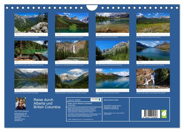 Produktbild: Reise durch Alberta und British Columbia (Wandkalender 2026 DIN A4 quer), CALVENDO Monatskalender