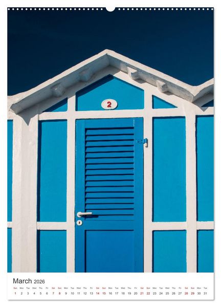 Produktbild: Rimini beach Umbrellas and cabins (Wall Calendar 2026 DIN A2 portrait), CALVENDO 12 Month Wall Calendar