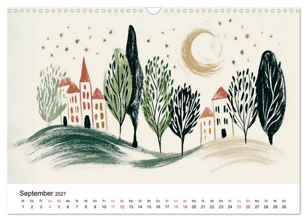 Produktbild: Ein Jahr in sanften Farben (Wandkalender 2027 DIN A3 quer), CALVENDO Monatskalender