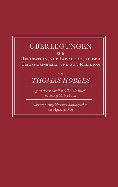 Produktbild: &Uuml;berlegungen zur Reputation, zur Loyalit&auml;t, zu den Umgangsformen und zur Religion