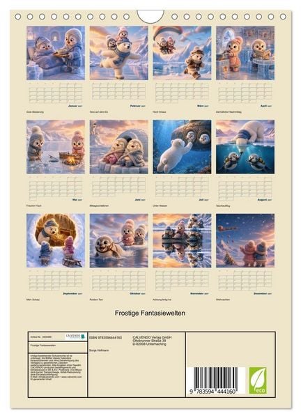 Produktbild: Frostige Fantasiewelten (Wandkalender 2027 DIN A4 hoch), CALVENDO Monatskalender
