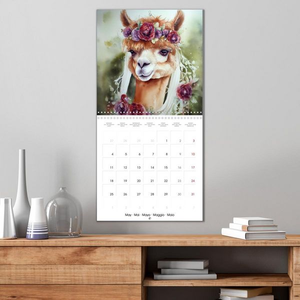 Produktbild: Alpagas du c&oelig;ur (Calendrier mural carr&eacute; 2026 30x30 cm) Calendrier double avec une page pour vos prises de notes