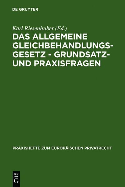 Produktbild: Das Allgemeine Gleichbehandlungsgesetz - Grundsatz- und Praxisfragen
