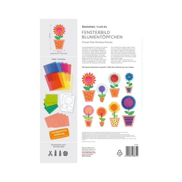 Produktbild: Bastelset - Fensterbild Blument&ouml;pfchen