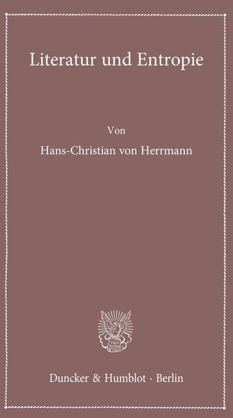 Produktbild: Literatur und Entropie.